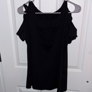Elegant Black Cold Shoulder Top